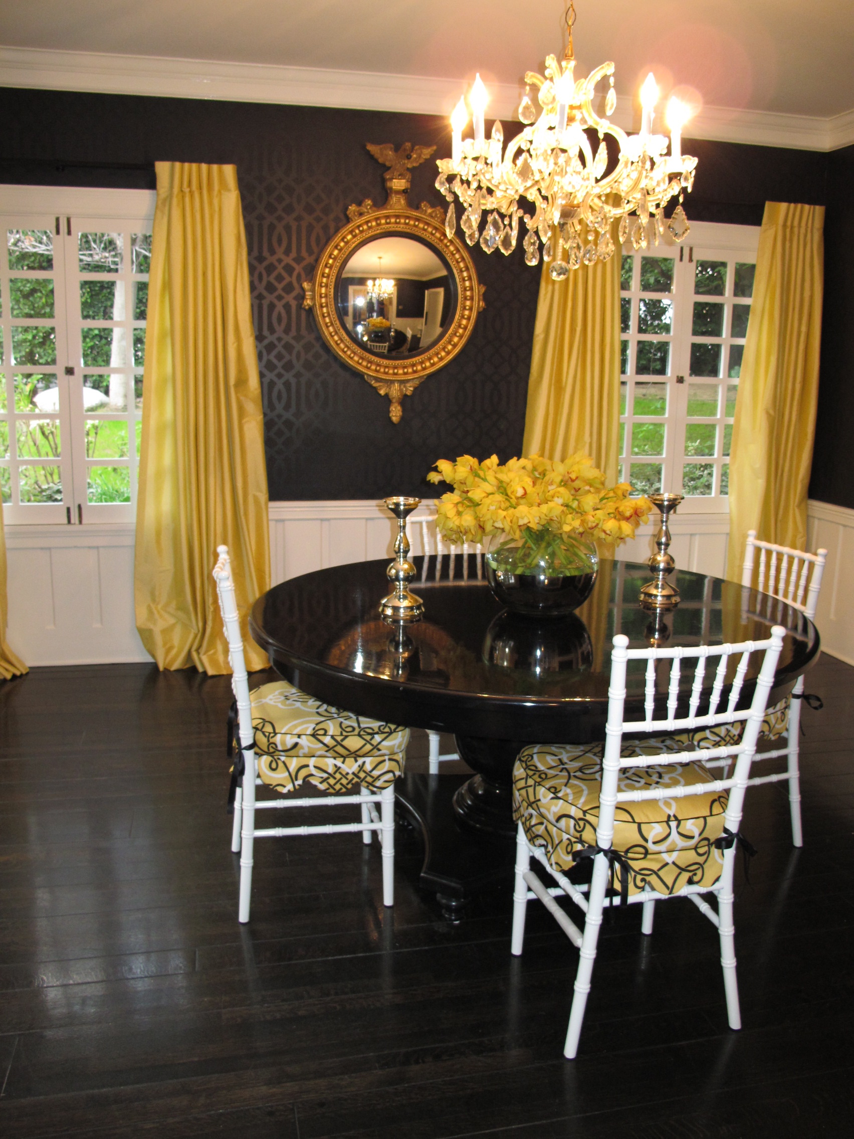 The Most Incredible and Interesting black and yellow dining room for
your Reference